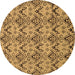 Round Machine Washable Abstract Brown Modern Rug, wshabs193brn