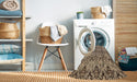 Machine Washable Abstract Brown Sugar Brown Rug in a Washing Machine, wshabs193