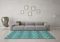 Machine Washable Abstract Light Blue Modern Rug, wshabs193lblu