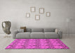 Machine Washable Abstract Pink Modern Rug in a Living Room, wshabs193pnk