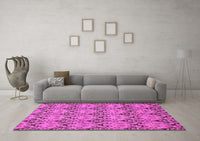 Machine Washable Abstract Pink Modern Rug, wshabs193pnk