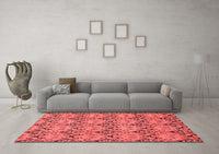 Machine Washable Abstract Red Modern Rug, wshabs193red