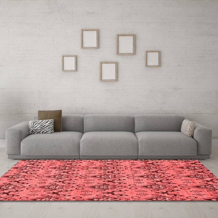 Modern Red Washable Rugs