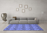 Machine Washable Abstract Blue Modern Rug, wshabs193blu