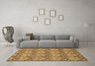 Machine Washable Abstract Brown Modern Rug in a Living Room,, wshabs193brn