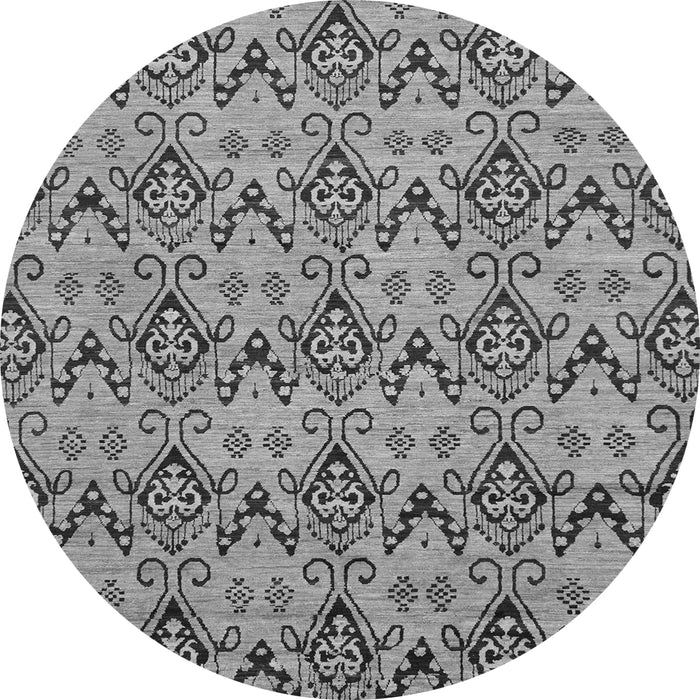 Round Abstract Gray Modern Rug, abs193gry