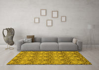 Machine Washable Abstract Yellow Modern Rug, wshabs193yw