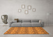 Machine Washable Abstract Orange Modern Area Rugs in a Living Room, wshabs193org