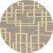 Round Abstract Brown Modern Rug, abs1940