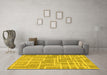 Machine Washable Abstract Yellow Modern Rug in a Living Room, wshabs1940yw