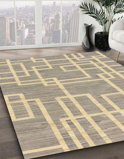 Abstract Brown Modern Rug in Family Room, abs1940