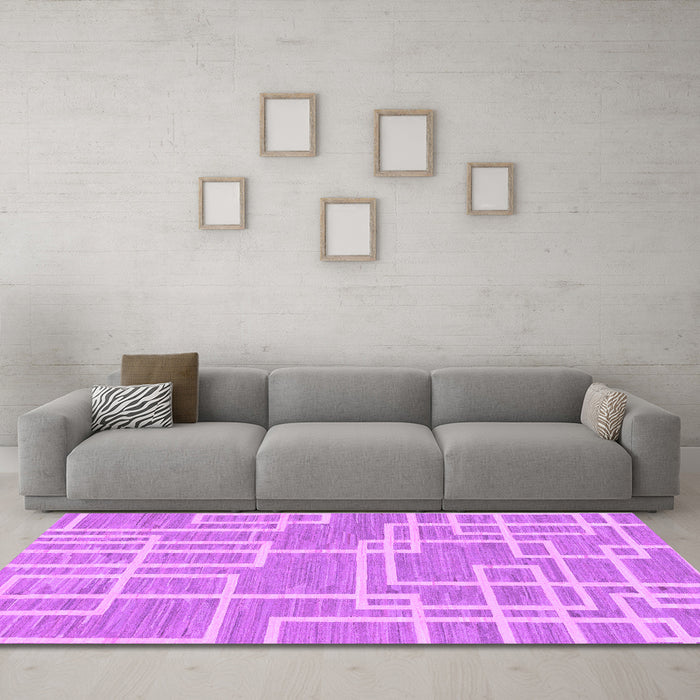Machine Washable Abstract Purple Modern Area Rugs in a Living Room, wshabs1940pur