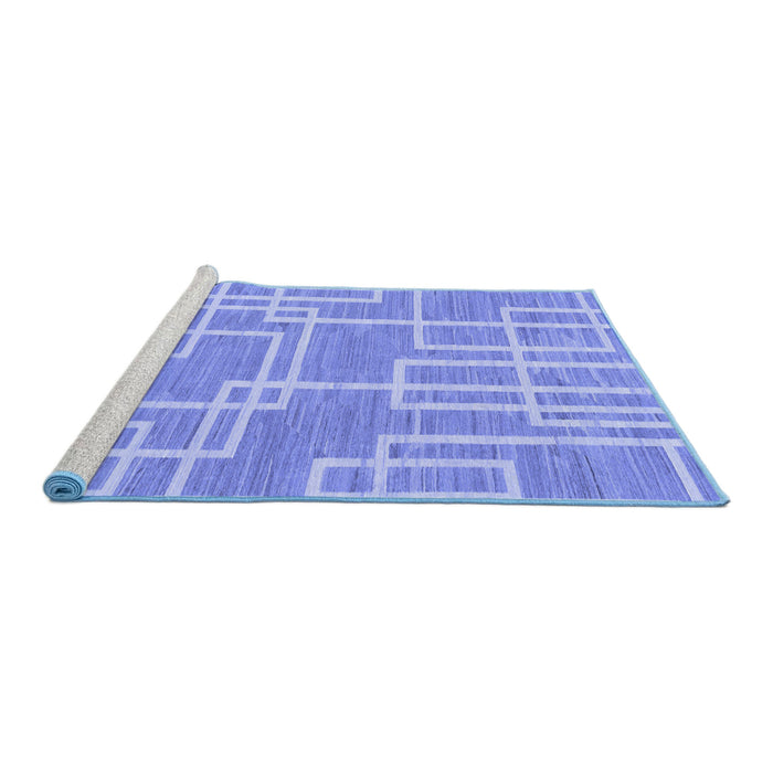 Sideview of Machine Washable Abstract Blue Modern Rug, wshabs1940blu