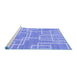 Sideview of Machine Washable Abstract Blue Modern Rug, wshabs1940blu