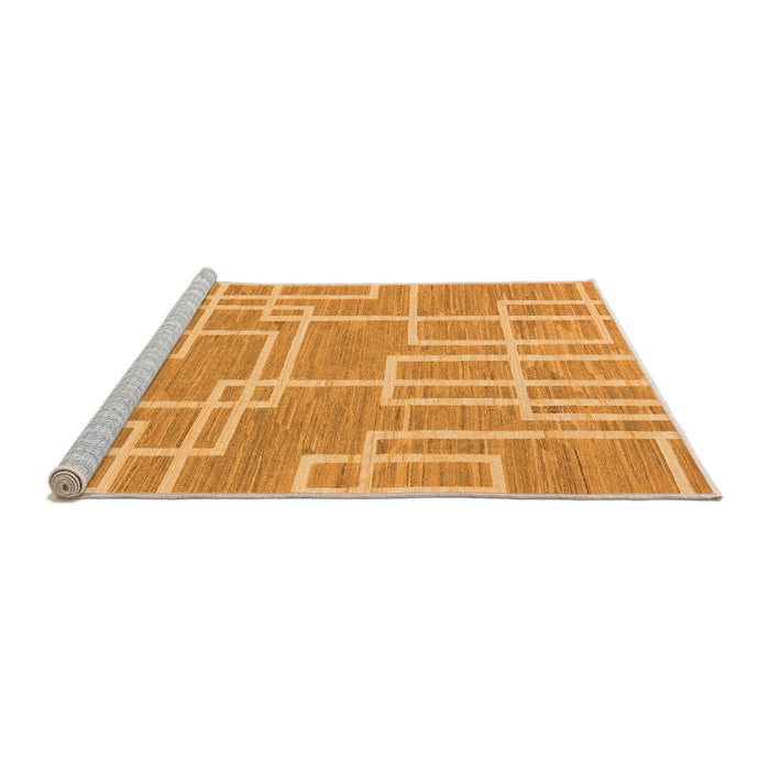 Sideview of Machine Washable Abstract Orange Modern Area Rugs, wshabs1940org