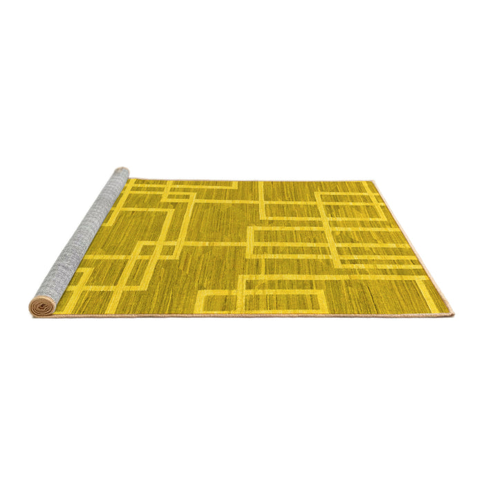Sideview of Machine Washable Abstract Yellow Modern Rug, wshabs1940yw