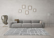 Machine Washable Abstract Gray Modern Rug in a Living Room,, wshabs1940gry