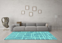 Machine Washable Abstract Light Blue Modern Rug, wshabs1940lblu