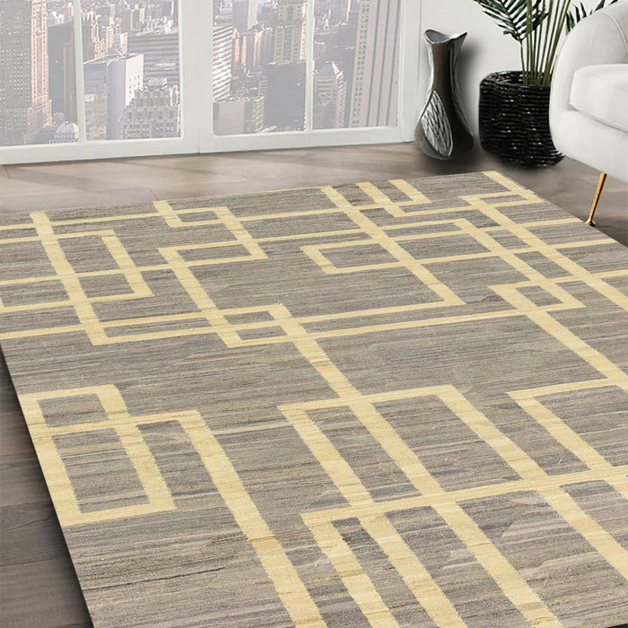 Machine Washable Abstract Brown Rug in a Family Room, wshabs1940