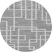 Round Abstract Gray Modern Rug, abs1940gry