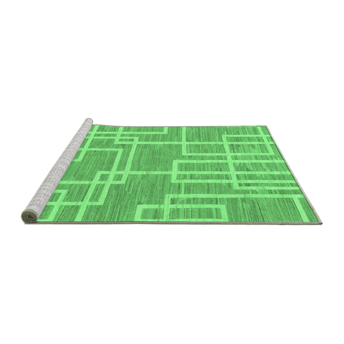 Sideview of Machine Washable Abstract Emerald Green Modern Area Rugs, wshabs1940emgrn