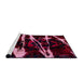 Sideview of Machine Washable Abstract Red Wine or Wine Red Rug, wshabs1941