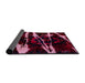 Sideview of Abstract Wine Red Modern Rug, abs1941