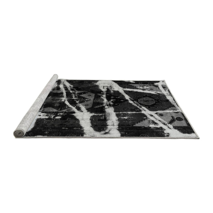 Sideview of Machine Washable Abstract Gray Modern Rug, wshabs1941gry