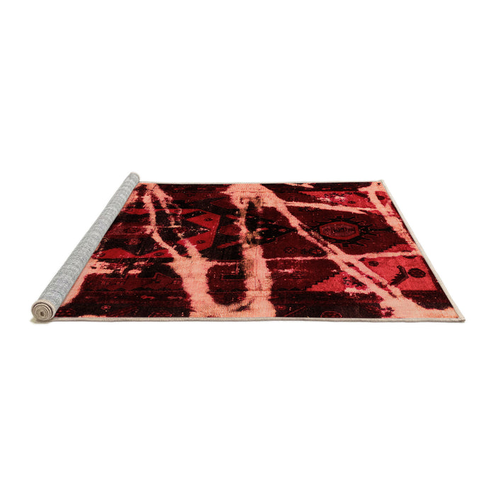 Sideview of Machine Washable Abstract Orange Modern Area Rugs, wshabs1941org