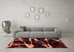 Machine Washable Abstract Brown Modern Rug in a Living Room,, wshabs1941brn