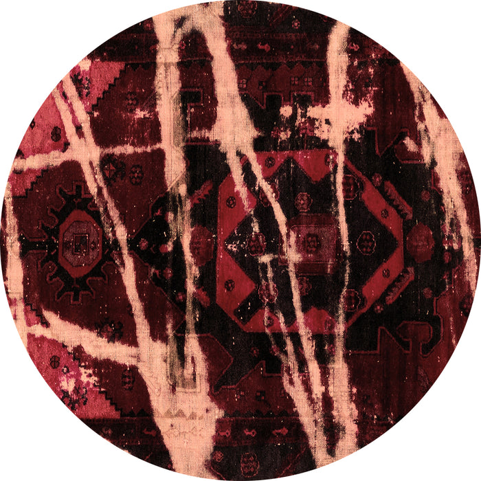 Round Machine Washable Abstract Brown Modern Rug, wshabs1941brn