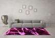 Machine Washable Abstract Pink Modern Rug in a Living Room, wshabs1941pnk