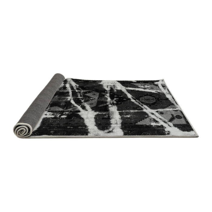 Sideview of Abstract Gray Modern Rug, abs1941gry