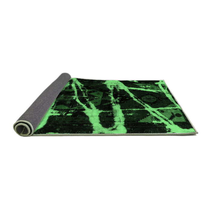 Sideview of Abstract Emerald Green Modern Rug, abs1941emgrn