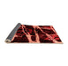 Sideview of Abstract Orange Modern Rug, abs1941org