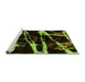 Sideview of Machine Washable Abstract Green Modern Area Rugs, wshabs1941grn