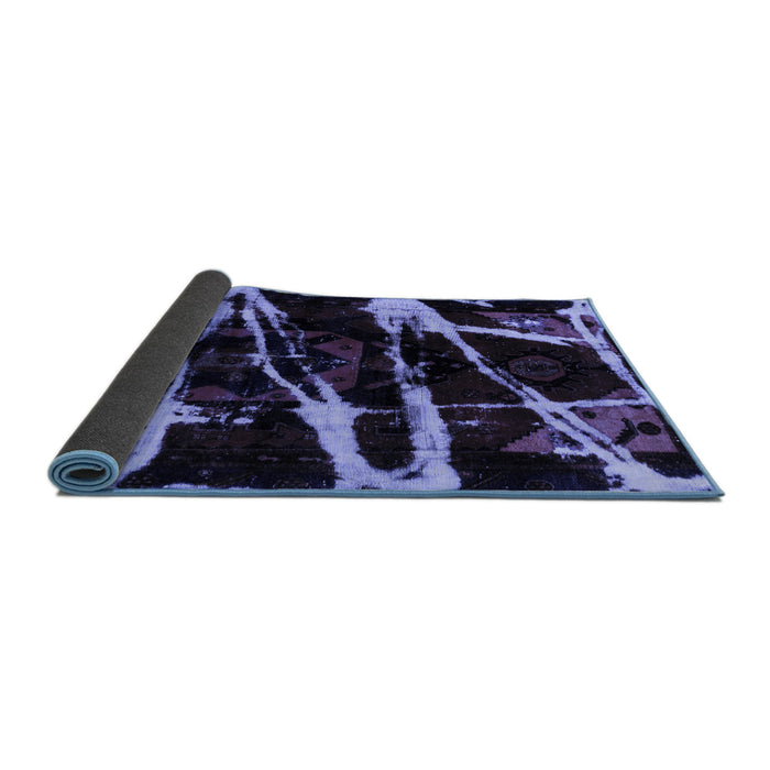 Sideview of Abstract Blue Modern Rug, abs1941blu