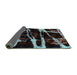 Sideview of Abstract Turquoise Modern Rug, abs1941turq