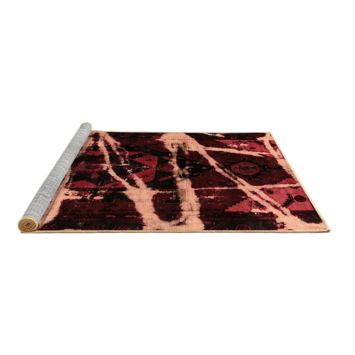 Sideview of Machine Washable Abstract Brown Modern Rug, wshabs1941brn