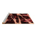 Sideview of Machine Washable Abstract Brown Modern Rug, wshabs1941brn