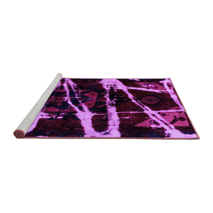 Sideview of Machine Washable Abstract Purple Modern Area Rugs, wshabs1941pur