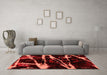 Machine Washable Abstract Orange Modern Area Rugs in a Living Room, wshabs1941org