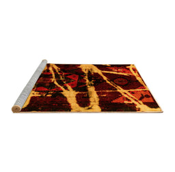 Sideview of Machine Washable Abstract Yellow Modern Rug, wshabs1941yw