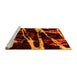 Sideview of Machine Washable Abstract Yellow Modern Rug, wshabs1941yw