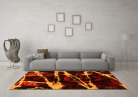 Machine Washable Abstract Yellow Modern Rug, wshabs1941yw