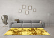 Machine Washable Abstract Yellow Modern Rug in a Living Room, wshabs1942yw