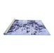 Sideview of Machine Washable Abstract Blue Modern Rug, wshabs1942blu