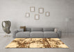 Machine Washable Abstract Brown Modern Rug in a Living Room,, wshabs1942brn