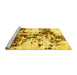 Sideview of Machine Washable Abstract Yellow Modern Rug, wshabs1942yw