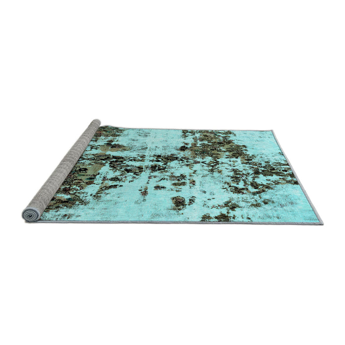 Sideview of Machine Washable Abstract Light Blue Modern Rug, wshabs1942lblu